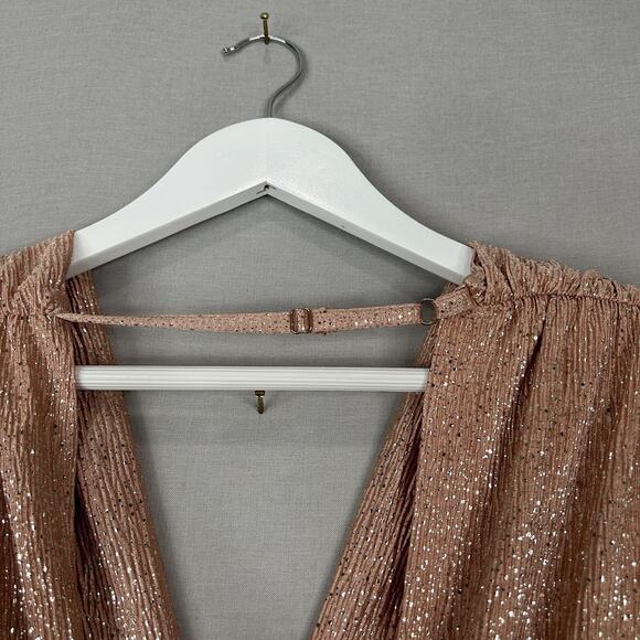 Sabina Musayev Skylar Dress Womens Small Pink Metallic Tiered Cocktail Ballerina - Picture 8 of 14